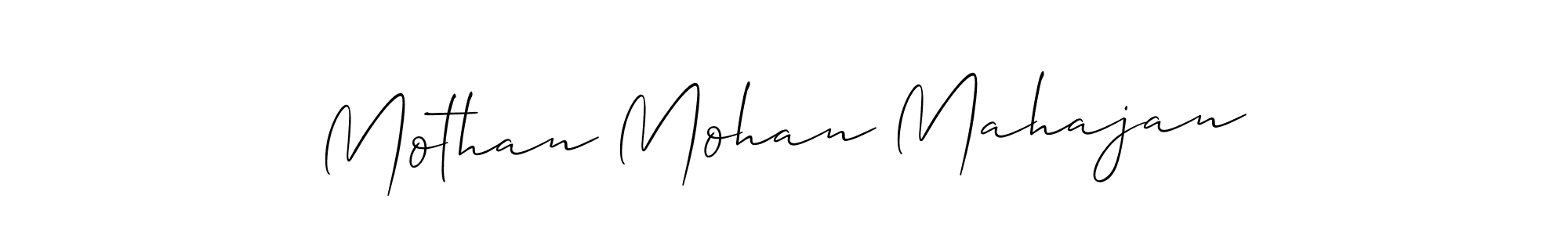 Also we have Mothan Mohan Mahajan name is the best signature style. Create professional handwritten signature collection using Allison_Script autograph style. Mothan Mohan Mahajan signature style 2 images and pictures png