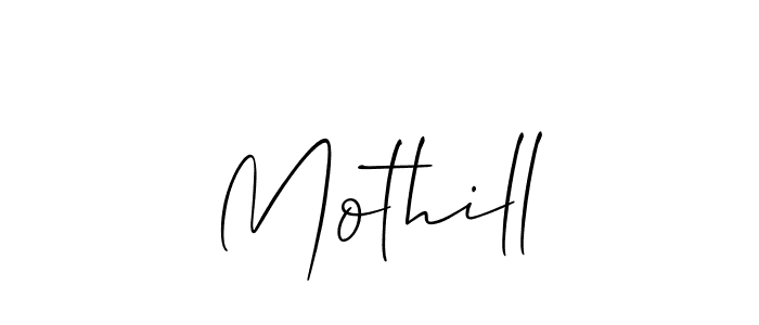Use a signature maker to create a handwritten signature online. With this signature software, you can design (Allison_Script) your own signature for name Mothill. Mothill signature style 2 images and pictures png