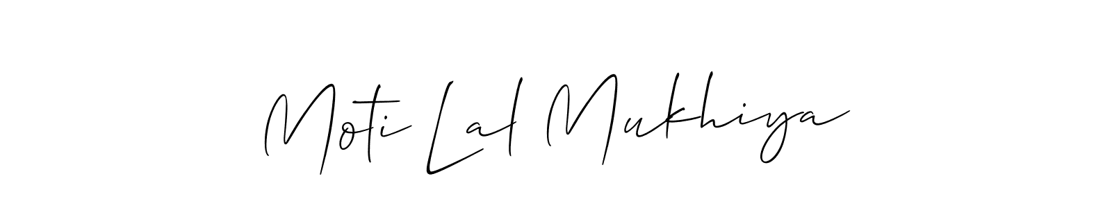 Allison_Script is a professional signature style that is perfect for those who want to add a touch of class to their signature. It is also a great choice for those who want to make their signature more unique. Get Moti Lal Mukhiya name to fancy signature for free. Moti Lal Mukhiya signature style 2 images and pictures png