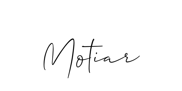The best way (Allison_Script) to make a short signature is to pick only two or three words in your name. The name Motiar include a total of six letters. For converting this name. Motiar signature style 2 images and pictures png