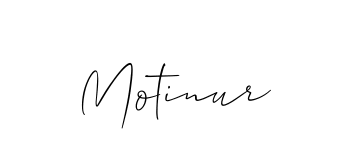Use a signature maker to create a handwritten signature online. With this signature software, you can design (Allison_Script) your own signature for name Motinur. Motinur signature style 2 images and pictures png