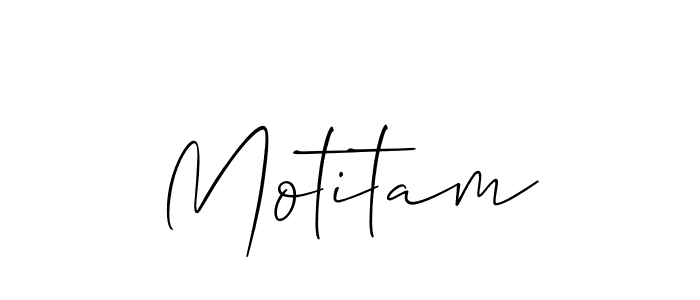 Allison_Script is a professional signature style that is perfect for those who want to add a touch of class to their signature. It is also a great choice for those who want to make their signature more unique. Get Motitam name to fancy signature for free. Motitam signature style 2 images and pictures png