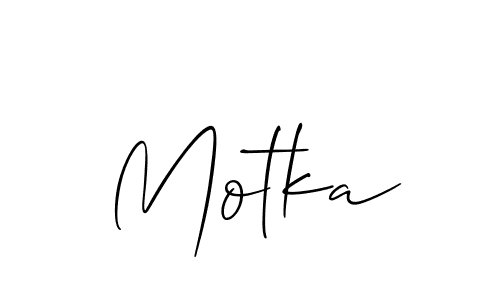 Make a beautiful signature design for name Motka. With this signature (Allison_Script) style, you can create a handwritten signature for free. Motka signature style 2 images and pictures png