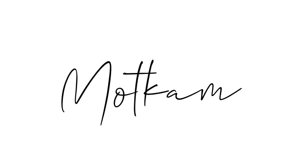 Design your own signature with our free online signature maker. With this signature software, you can create a handwritten (Allison_Script) signature for name Motkam. Motkam signature style 2 images and pictures png