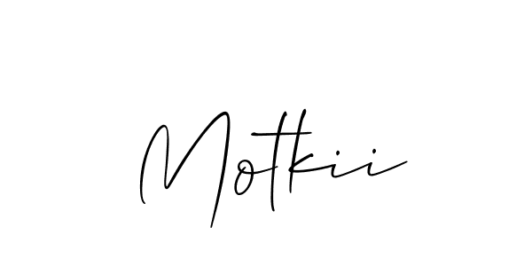 You should practise on your own different ways (Allison_Script) to write your name (Motkii) in signature. don't let someone else do it for you. Motkii signature style 2 images and pictures png