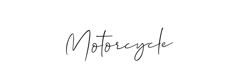 How to make Motorcycle signature? Allison_Script is a professional autograph style. Create handwritten signature for Motorcycle name. Motorcycle signature style 2 images and pictures png