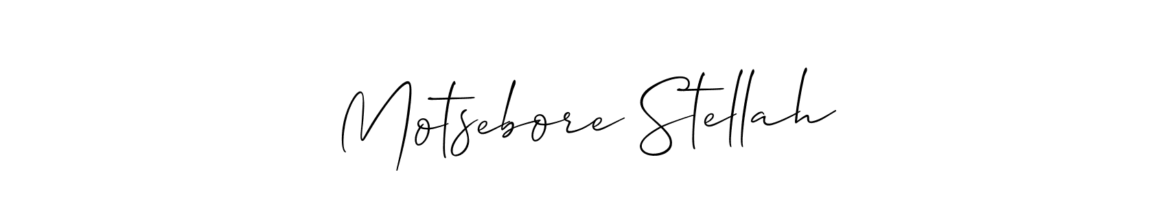 Make a beautiful signature design for name Motsebore Stellah. With this signature (Allison_Script) style, you can create a handwritten signature for free. Motsebore Stellah signature style 2 images and pictures png