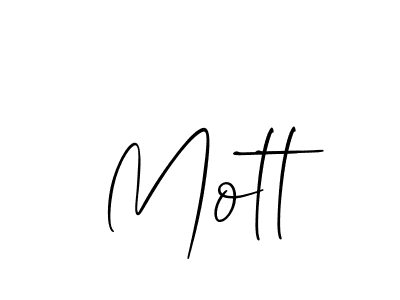 Make a beautiful signature design for name Mott. With this signature (Allison_Script) style, you can create a handwritten signature for free. Mott signature style 2 images and pictures png