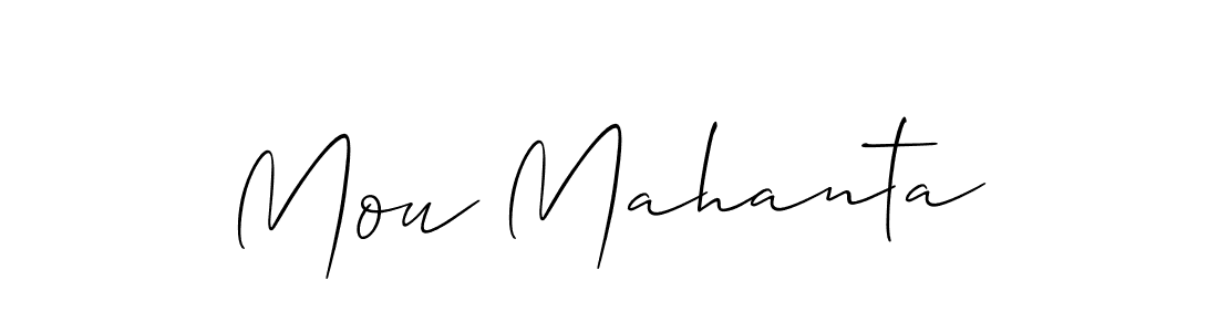 It looks lik you need a new signature style for name Mou Mahanta. Design unique handwritten (Allison_Script) signature with our free signature maker in just a few clicks. Mou Mahanta signature style 2 images and pictures png