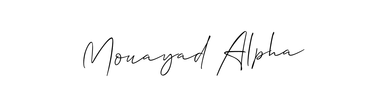 It looks lik you need a new signature style for name Mouayad Alpha. Design unique handwritten (Allison_Script) signature with our free signature maker in just a few clicks. Mouayad Alpha signature style 2 images and pictures png