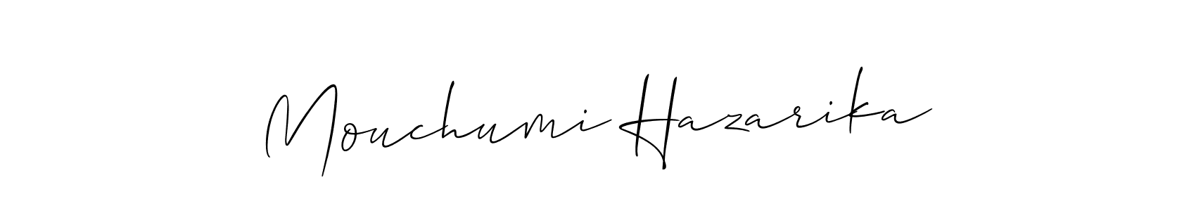 Make a short Mouchumi Hazarika signature style. Manage your documents anywhere anytime using Allison_Script. Create and add eSignatures, submit forms, share and send files easily. Mouchumi Hazarika signature style 2 images and pictures png