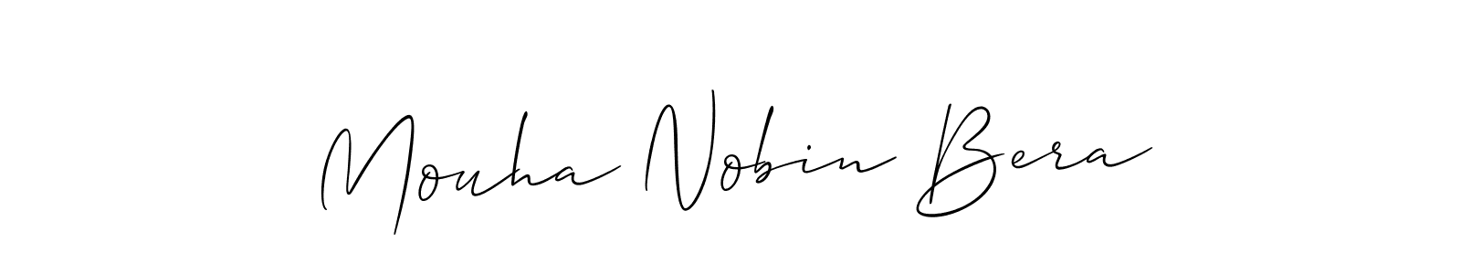 Make a short Mouha Nobin Bera signature style. Manage your documents anywhere anytime using Allison_Script. Create and add eSignatures, submit forms, share and send files easily. Mouha Nobin Bera signature style 2 images and pictures png