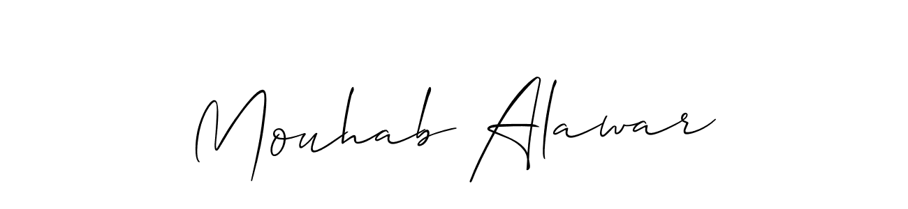 It looks lik you need a new signature style for name Mouhab Alawar. Design unique handwritten (Allison_Script) signature with our free signature maker in just a few clicks. Mouhab Alawar signature style 2 images and pictures png