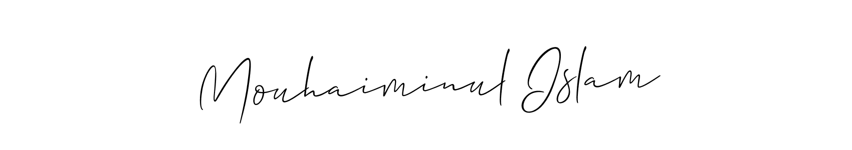 Also You can easily find your signature by using the search form. We will create Mouhaiminul Islam name handwritten signature images for you free of cost using Allison_Script sign style. Mouhaiminul Islam signature style 2 images and pictures png