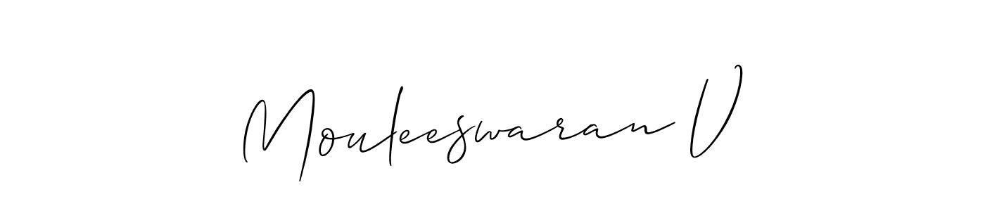 Similarly Allison_Script is the best handwritten signature design. Signature creator online .You can use it as an online autograph creator for name Mouleeswaran V. Mouleeswaran V signature style 2 images and pictures png