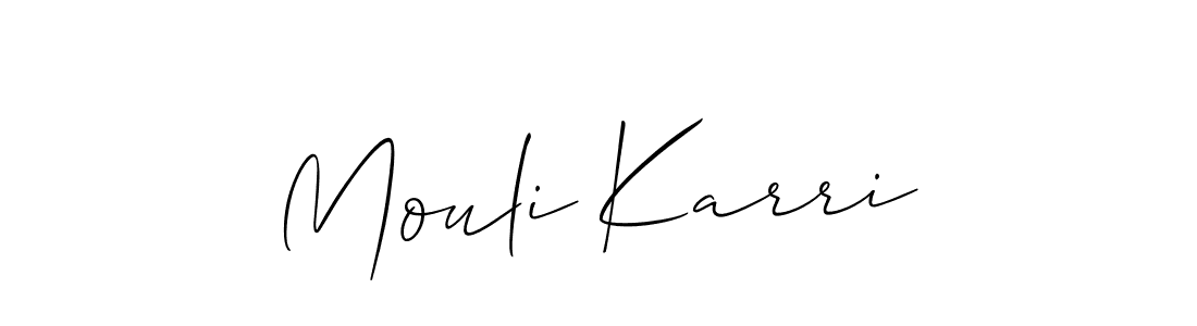 if you are searching for the best signature style for your name Mouli Karri. so please give up your signature search. here we have designed multiple signature styles  using Allison_Script. Mouli Karri signature style 2 images and pictures png