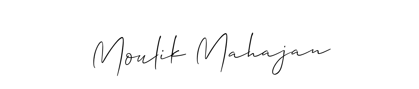 You should practise on your own different ways (Allison_Script) to write your name (Moulik Mahajan) in signature. don't let someone else do it for you. Moulik Mahajan signature style 2 images and pictures png