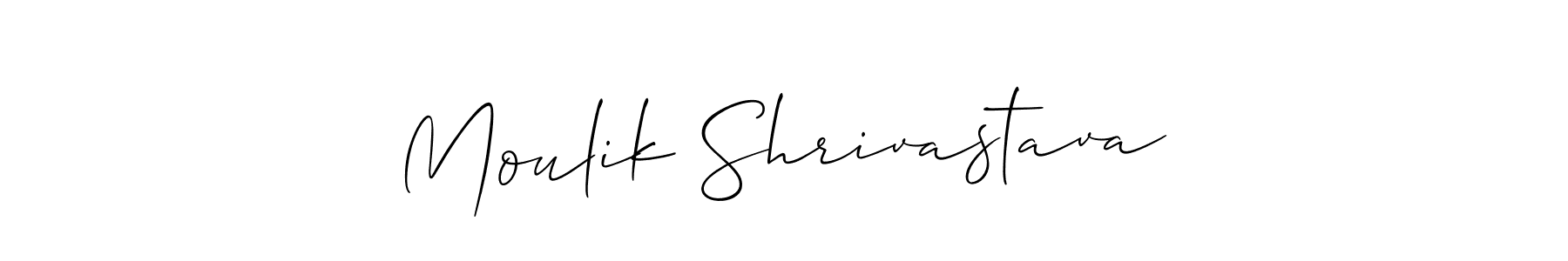 Make a beautiful signature design for name Moulik Shrivastava. With this signature (Allison_Script) style, you can create a handwritten signature for free. Moulik Shrivastava signature style 2 images and pictures png