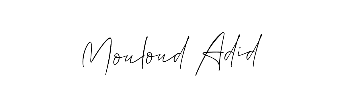 How to make Mouloud Adid name signature. Use Allison_Script style for creating short signs online. This is the latest handwritten sign. Mouloud Adid signature style 2 images and pictures png