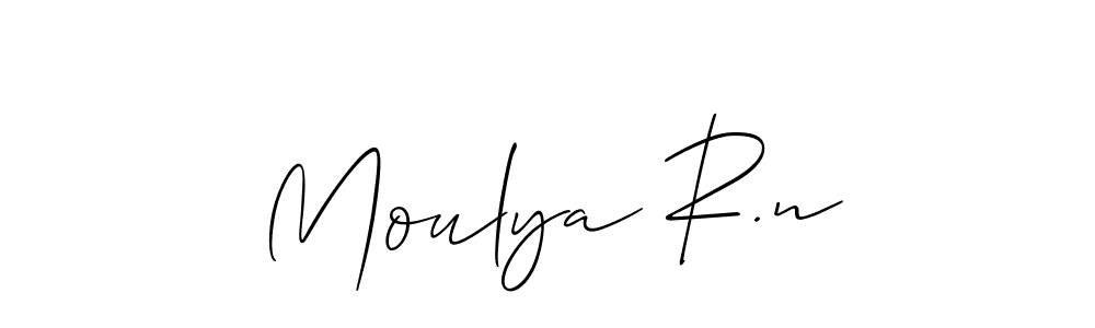 Design your own signature with our free online signature maker. With this signature software, you can create a handwritten (Allison_Script) signature for name Moulya R.n. Moulya R.n signature style 2 images and pictures png
