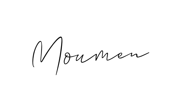 How to make Moumen signature? Allison_Script is a professional autograph style. Create handwritten signature for Moumen name. Moumen signature style 2 images and pictures png