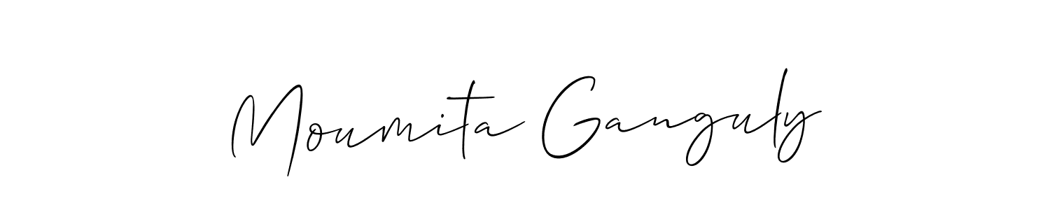 if you are searching for the best signature style for your name Moumita Ganguly. so please give up your signature search. here we have designed multiple signature styles  using Allison_Script. Moumita Ganguly signature style 2 images and pictures png