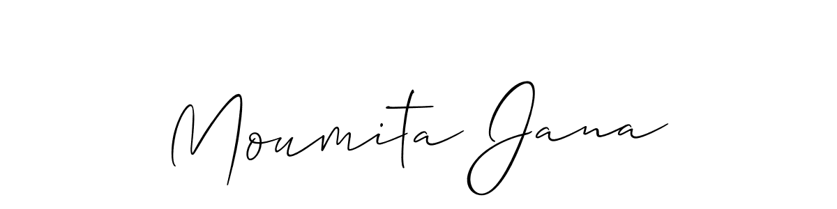 Use a signature maker to create a handwritten signature online. With this signature software, you can design (Allison_Script) your own signature for name Moumita Jana. Moumita Jana signature style 2 images and pictures png