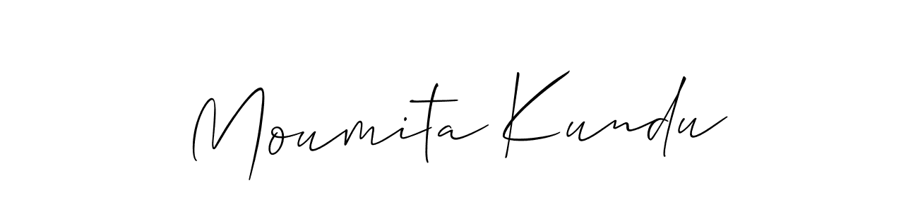 Design your own signature with our free online signature maker. With this signature software, you can create a handwritten (Allison_Script) signature for name Moumita Kundu. Moumita Kundu signature style 2 images and pictures png