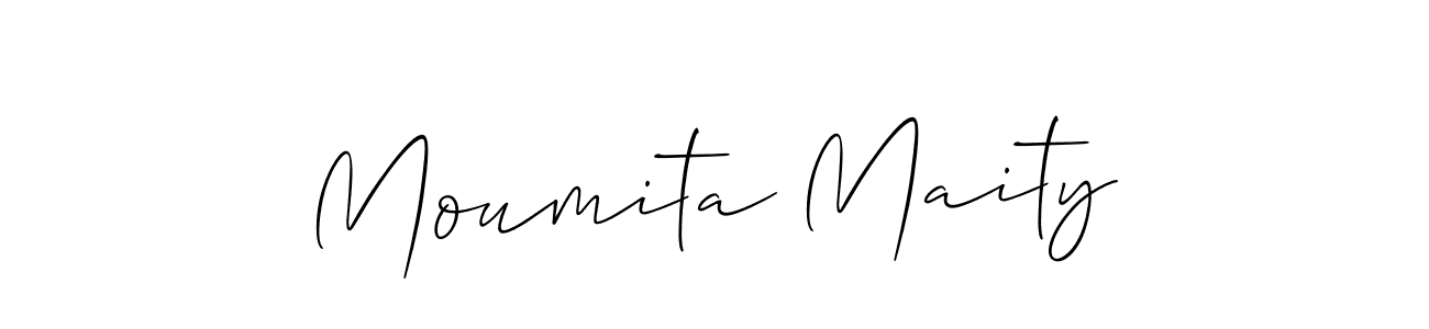 Make a beautiful signature design for name Moumita Maity. With this signature (Allison_Script) style, you can create a handwritten signature for free. Moumita Maity signature style 2 images and pictures png