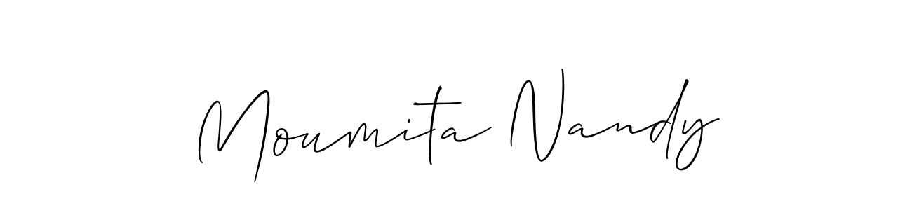 You should practise on your own different ways (Allison_Script) to write your name (Moumita Nandy) in signature. don't let someone else do it for you. Moumita Nandy signature style 2 images and pictures png