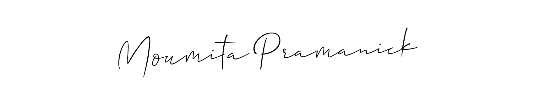 Use a signature maker to create a handwritten signature online. With this signature software, you can design (Allison_Script) your own signature for name Moumita Pramanick. Moumita Pramanick signature style 2 images and pictures png