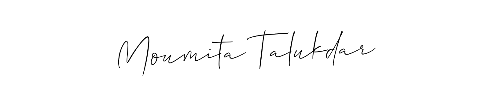 Similarly Allison_Script is the best handwritten signature design. Signature creator online .You can use it as an online autograph creator for name Moumita Talukdar. Moumita Talukdar signature style 2 images and pictures png