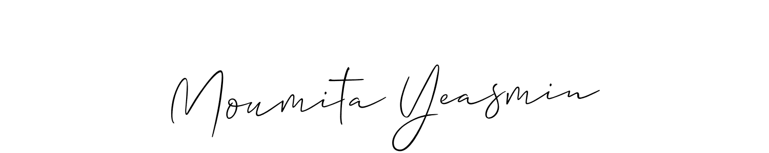 if you are searching for the best signature style for your name Moumita Yeasmin. so please give up your signature search. here we have designed multiple signature styles  using Allison_Script. Moumita Yeasmin signature style 2 images and pictures png