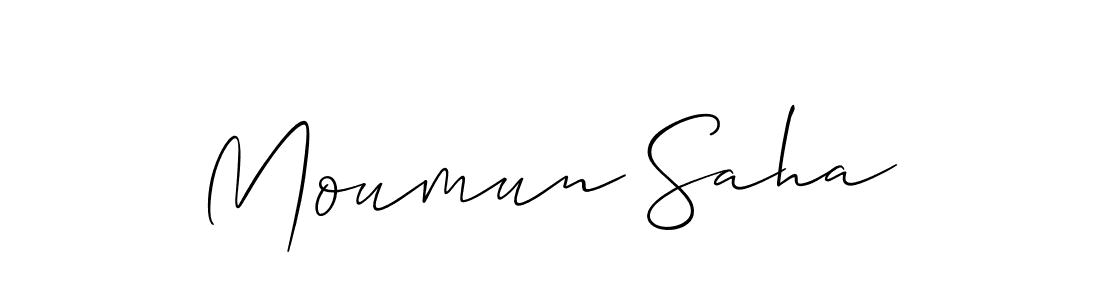 Design your own signature with our free online signature maker. With this signature software, you can create a handwritten (Allison_Script) signature for name Moumun Saha. Moumun Saha signature style 2 images and pictures png
