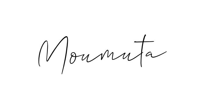 It looks lik you need a new signature style for name Moumuta. Design unique handwritten (Allison_Script) signature with our free signature maker in just a few clicks. Moumuta signature style 2 images and pictures png