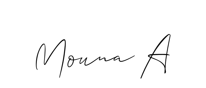 Make a beautiful signature design for name Mouna A. With this signature (Allison_Script) style, you can create a handwritten signature for free. Mouna A signature style 2 images and pictures png