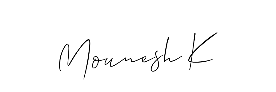 Best and Professional Signature Style for Mounesh K. Allison_Script Best Signature Style Collection. Mounesh K signature style 2 images and pictures png