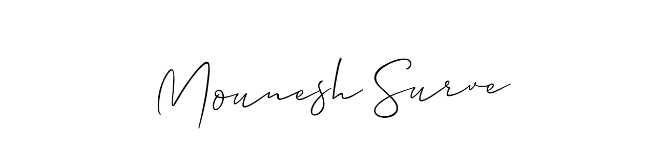 Design your own signature with our free online signature maker. With this signature software, you can create a handwritten (Allison_Script) signature for name Mounesh Surve. Mounesh Surve signature style 2 images and pictures png