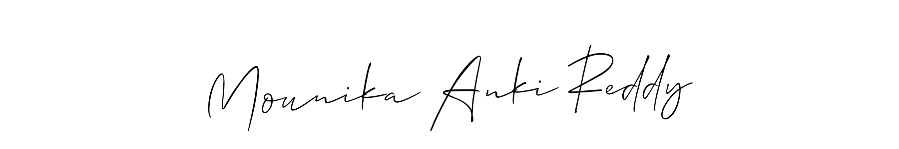 Design your own signature with our free online signature maker. With this signature software, you can create a handwritten (Allison_Script) signature for name Mounika Anki Reddy. Mounika Anki Reddy signature style 2 images and pictures png