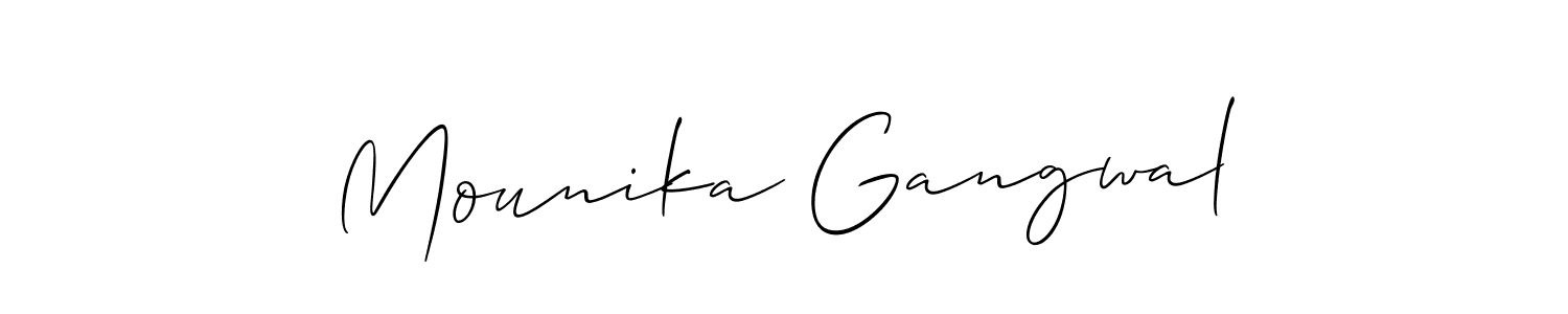 Once you've used our free online signature maker to create your best signature Allison_Script style, it's time to enjoy all of the benefits that Mounika Gangwal name signing documents. Mounika Gangwal signature style 2 images and pictures png