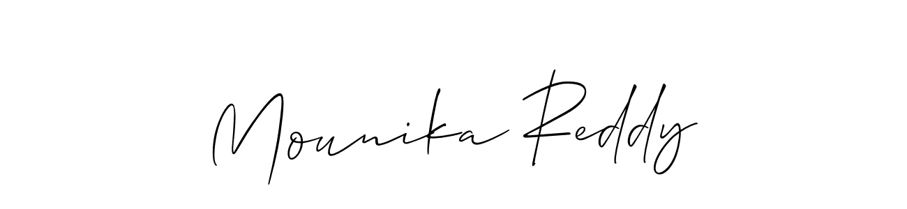 You can use this online signature creator to create a handwritten signature for the name Mounika Reddy. This is the best online autograph maker. Mounika Reddy signature style 2 images and pictures png