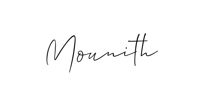Make a short Mounith signature style. Manage your documents anywhere anytime using Allison_Script. Create and add eSignatures, submit forms, share and send files easily. Mounith signature style 2 images and pictures png