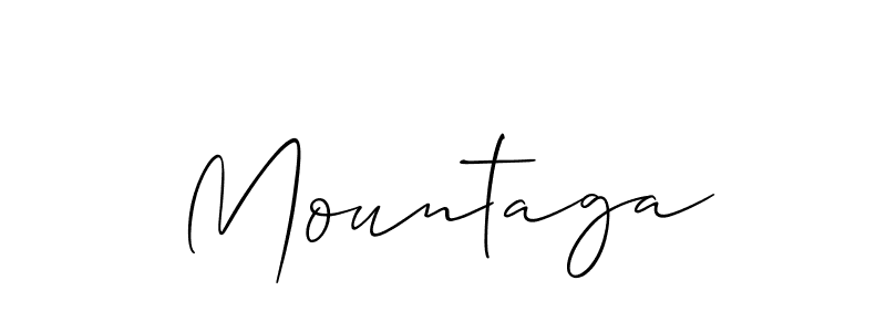 How to make Mountaga name signature. Use Allison_Script style for creating short signs online. This is the latest handwritten sign. Mountaga signature style 2 images and pictures png