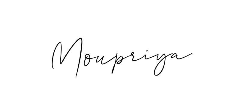 Create a beautiful signature design for name Moupriya. With this signature (Allison_Script) fonts, you can make a handwritten signature for free. Moupriya signature style 2 images and pictures png