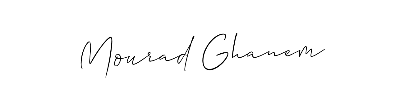 How to make Mourad Ghanem signature? Allison_Script is a professional autograph style. Create handwritten signature for Mourad Ghanem name. Mourad Ghanem signature style 2 images and pictures png