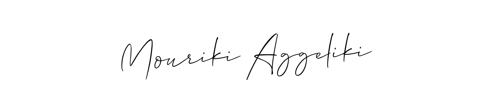 How to make Mouriki Aggeliki name signature. Use Allison_Script style for creating short signs online. This is the latest handwritten sign. Mouriki Aggeliki signature style 2 images and pictures png