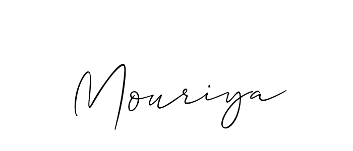 How to make Mouriya signature? Allison_Script is a professional autograph style. Create handwritten signature for Mouriya name. Mouriya signature style 2 images and pictures png