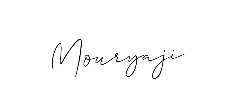 Use a signature maker to create a handwritten signature online. With this signature software, you can design (Allison_Script) your own signature for name Mouryaji. Mouryaji signature style 2 images and pictures png