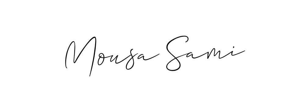 Use a signature maker to create a handwritten signature online. With this signature software, you can design (Allison_Script) your own signature for name Mousa Sami. Mousa Sami signature style 2 images and pictures png