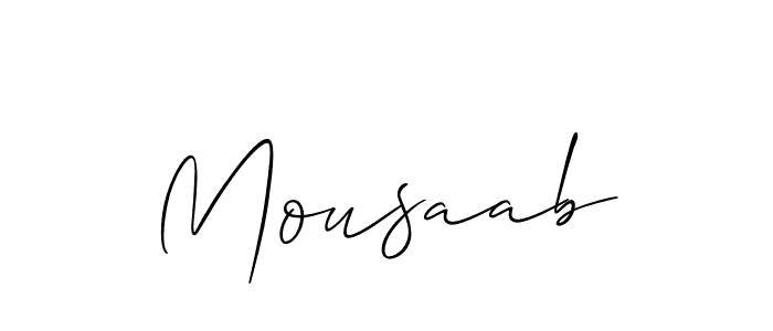 Make a beautiful signature design for name Mousaab. With this signature (Allison_Script) style, you can create a handwritten signature for free. Mousaab signature style 2 images and pictures png